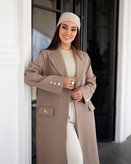 مانتو بلند زنانه کمردار کژوال